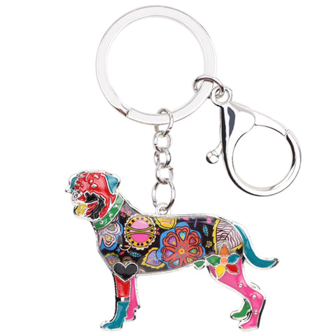 Rottweiler Multicolor Keychain