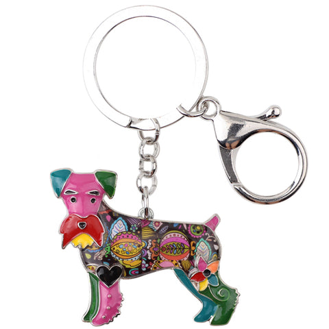 Schnauzer Multicolor Keychain