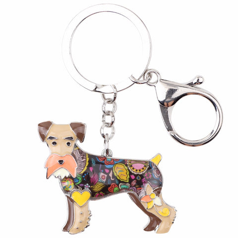Schnauzer Multicolor Keychain