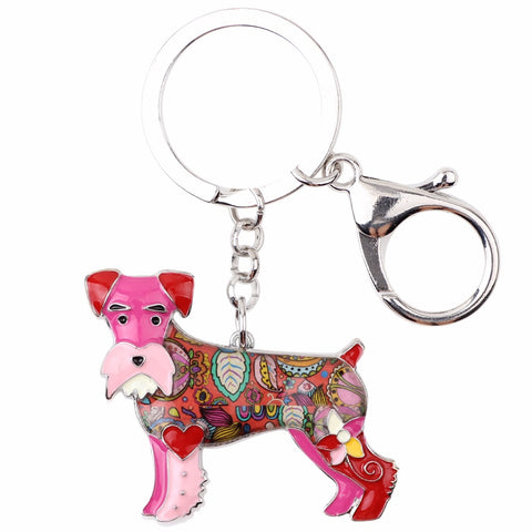 Schnauzer Multicolor Keychain