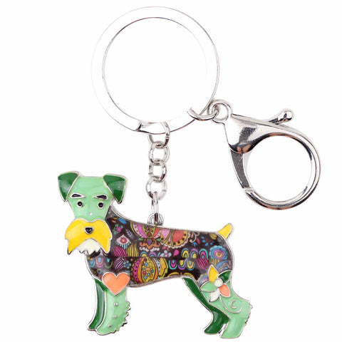 Schnauzer Multicolor Keychain