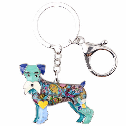 Schnauzer Multicolor Keychain