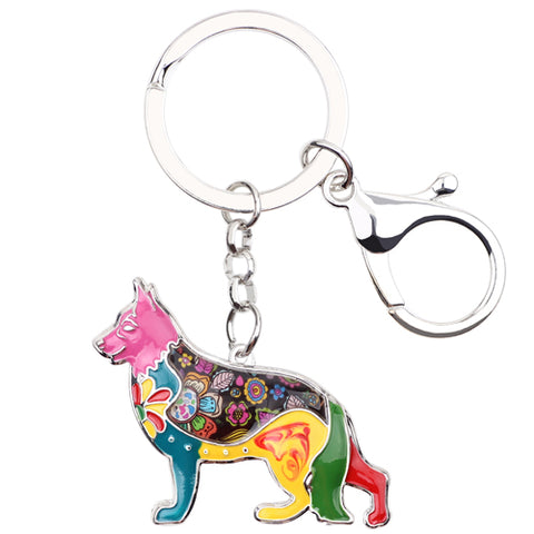 German Shepherd Multicolor Keychain