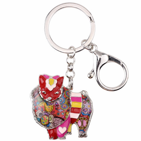 Pomerania Multicolor Keychain