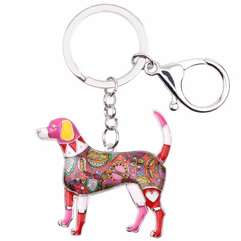 Beagle Multicolor Keychain