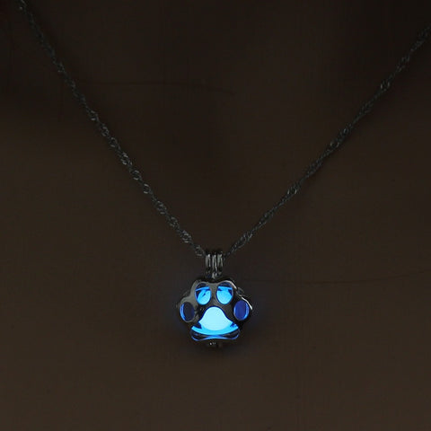 Glow in the Dark Paw Necklace