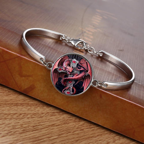 Red Dragon Round Cameo Bracelet