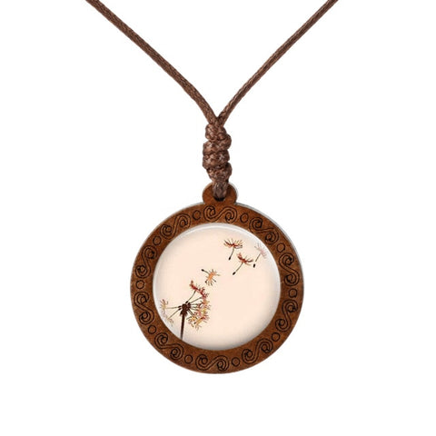 Flower Wood Necklace