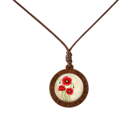 Flower Wood Necklace