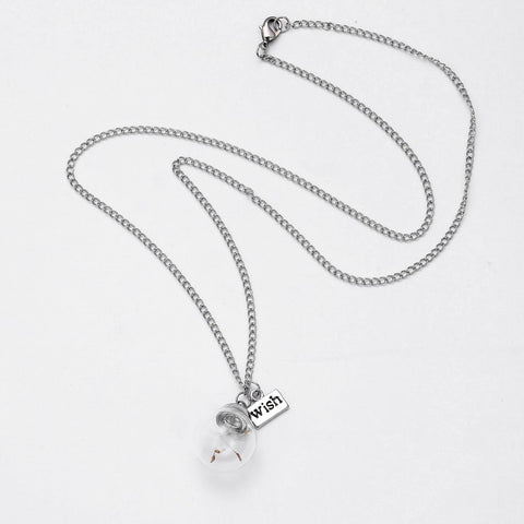 Real Dandelion Bottle Necklace