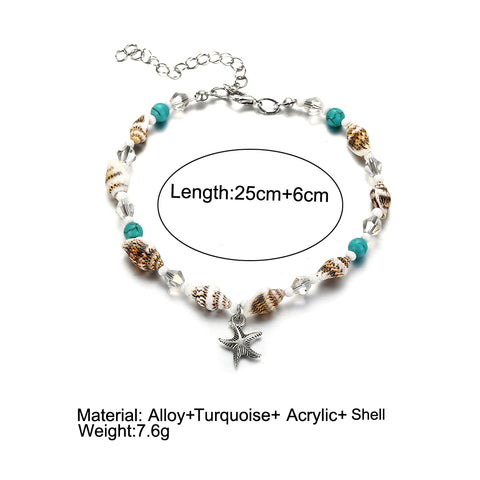 Starfish and Shells Anklet