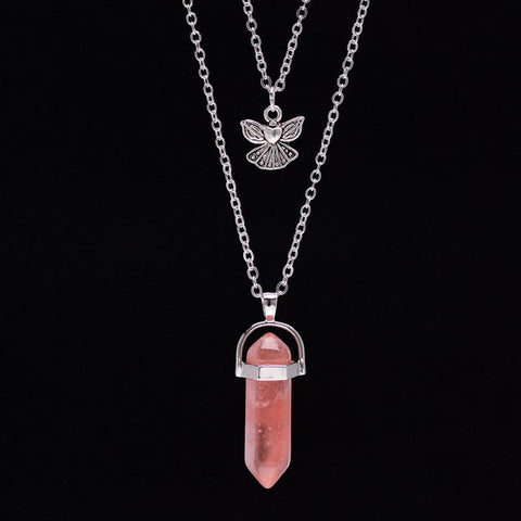 Light Orange Stone Layered Necklace