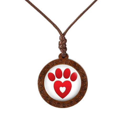 I love Paws Wood Necklace