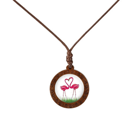 Flamingo Wood Necklace