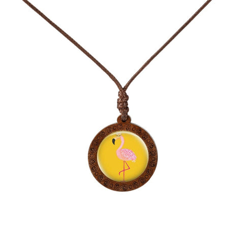 Flamingo Wood Necklace