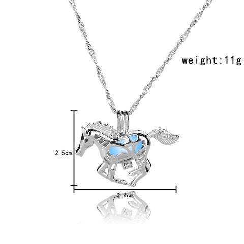 Running Horse Glow in the Dark Necklace