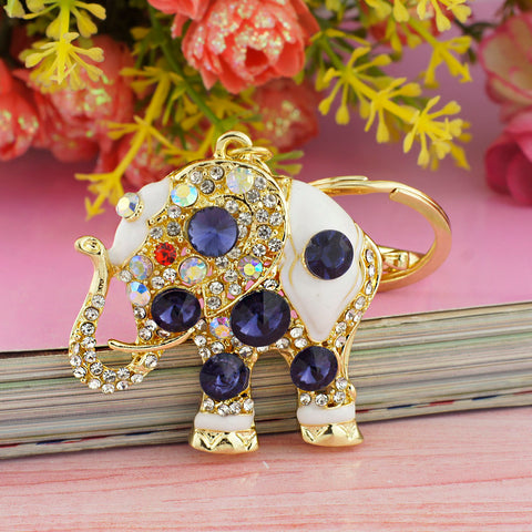 Crystal Elephant Keychain