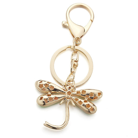 Crystal Dragonfly Keychain