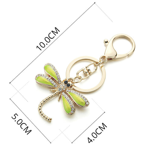 Crystal Dragonfly Keychain