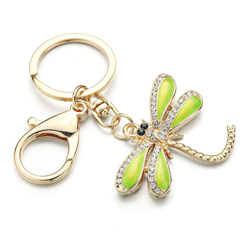 Crystal Dragonfly Keychain