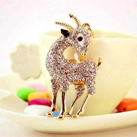 Crystal Goat Keychain