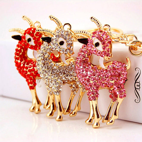 Crystal Goat Keychain