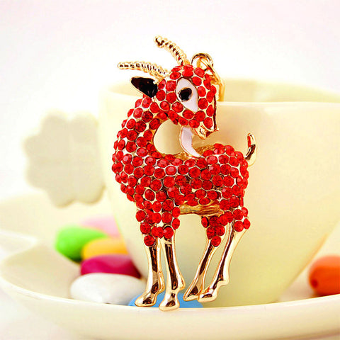 Crystal Goat Keychain