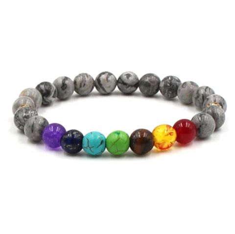 7 Chakra on Marble Stone Bracelet