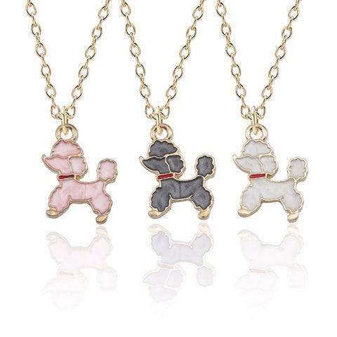 Poodle Enamel Necklace