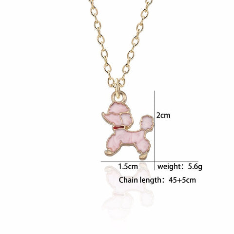 Poodle Enamel Necklace