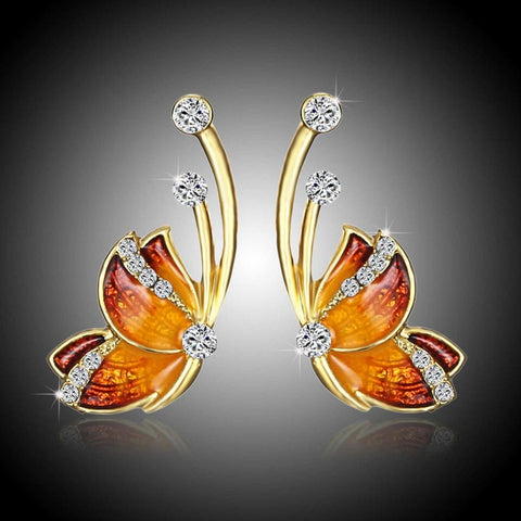 Crystal Butterfly Earrings