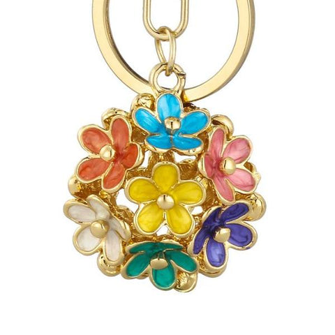 Crystal Flower Keychain