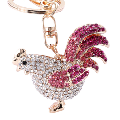 Crystal Chicken Keychain