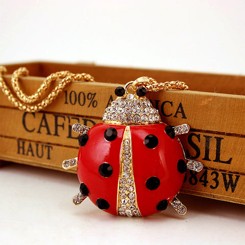 Crystal Ladybug Necklace