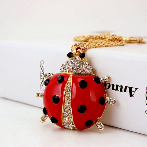 Crystal Ladybug Necklace