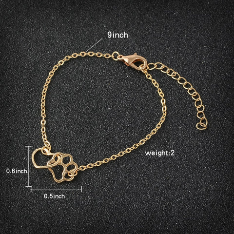 Heart Linked Paw Bracelet