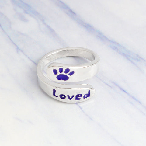 Purple Love Paw Ring