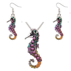 Seahorse Necklace and Earrings Set