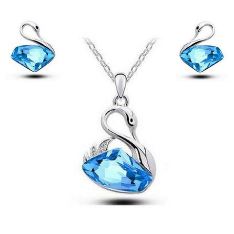Swan Necklace and Earrings Set (3 Color Styles)