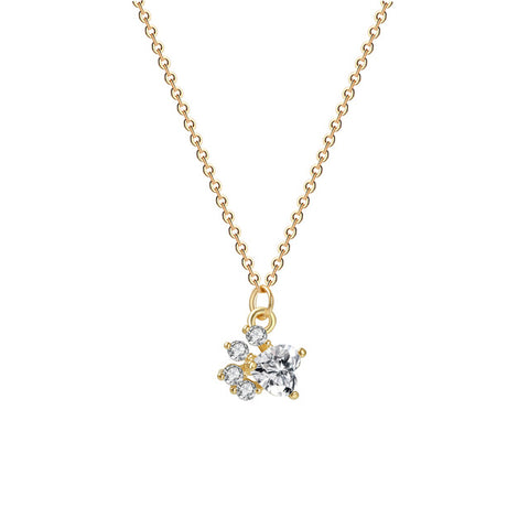 Paw Rhinestone Necklace