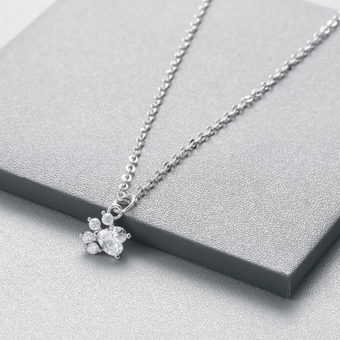 Paw Rhinestone Necklace