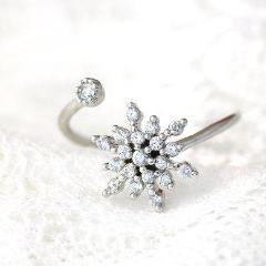 Snowflake Crystal Rhinestone Ring