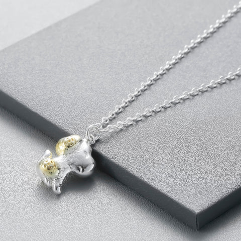 Silver Cute Dog Necklace