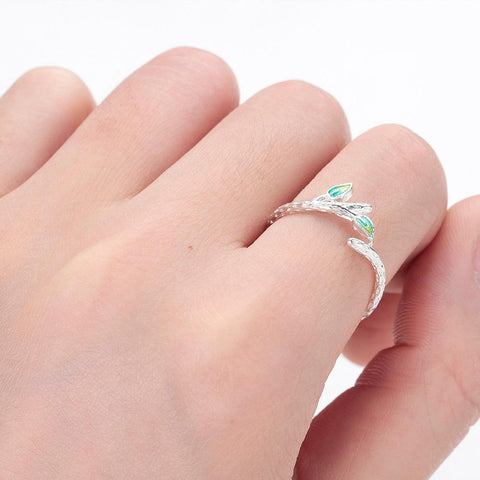 Sprout Leaves Adjustable Ring