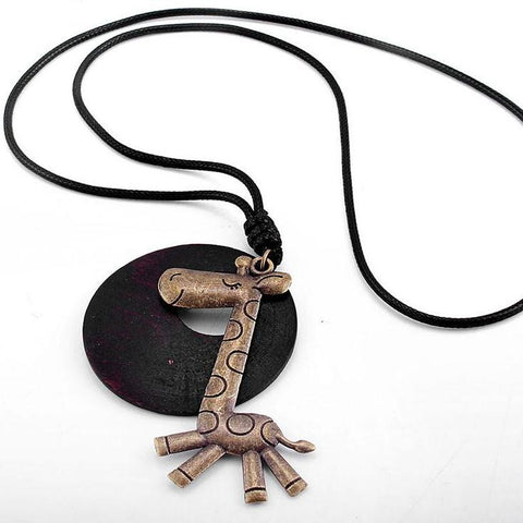 wood Giraffe Necklace