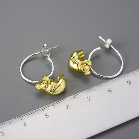 Koala Round Hoop Earrings