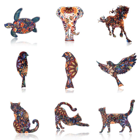 "Animal Love" Acrylic Brooch