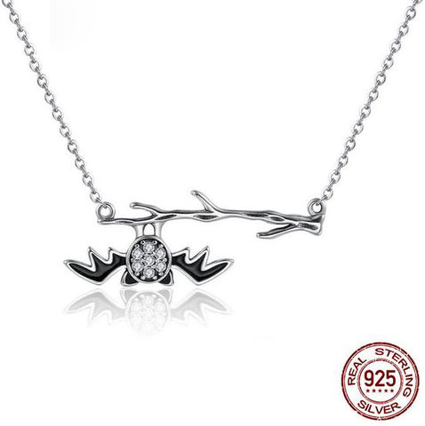 Silver Bat Necklace