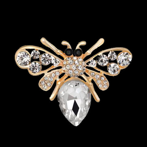 Vintage Crystal Bee Brooch