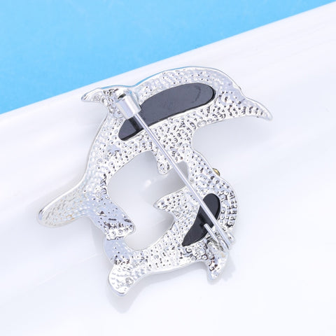 Abalone Shell Dolphin Brooch